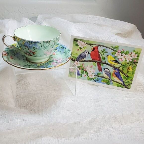 Shelley England Melody Chintz Teacup and Saucer Fine China~Vintage~